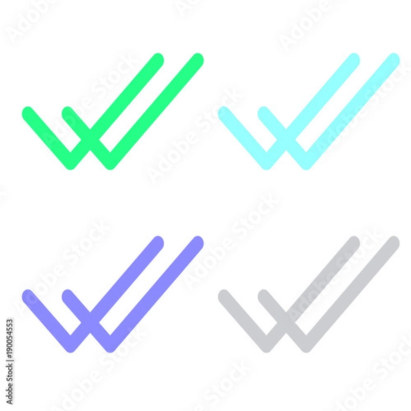 Obraz WhatsApp delivered message icon set