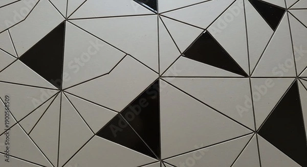 Obraz Abstract Geometric Black and White Triangle Pattern Texture
