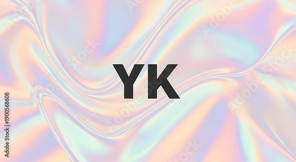 Obraz Abstract Iridescent Background with YK Initials