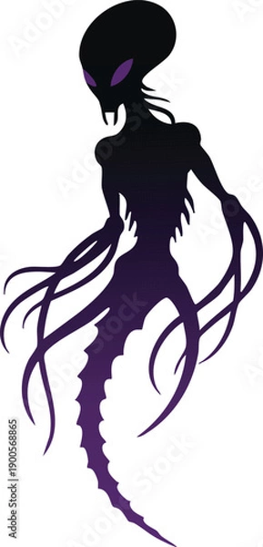 Obraz Squid Silhouette Illustration