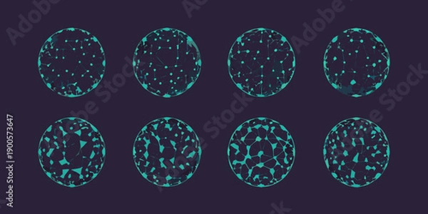 Obraz A sequence of eight oval shapes depicting evolving cellular structures