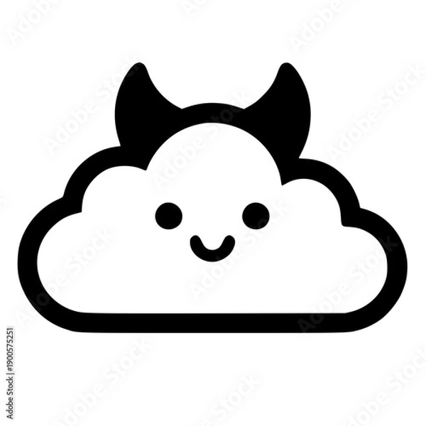 Obraz Cute devil cloud silhouette