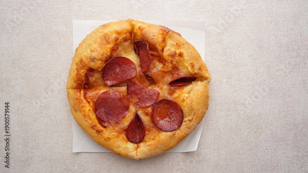 Obraz Mini Pizza with pepperoni and cheese