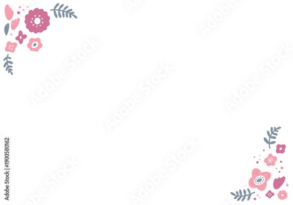 Obraz くすみピンクのお花のフレーム