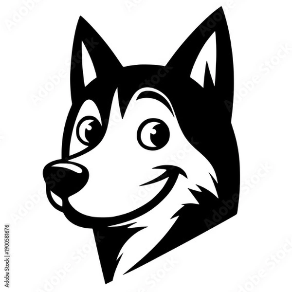 Obraz Funny wolf portrait silhouette
