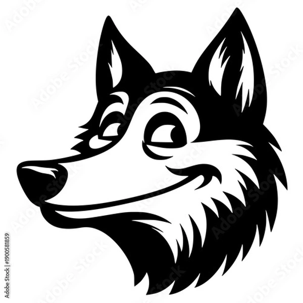Obraz Funny wolf portrait silhouette