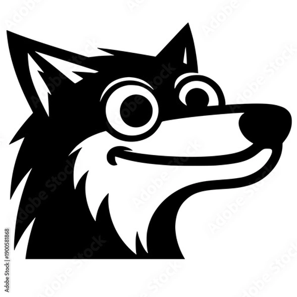 Obraz Funny wolf portrait silhouette