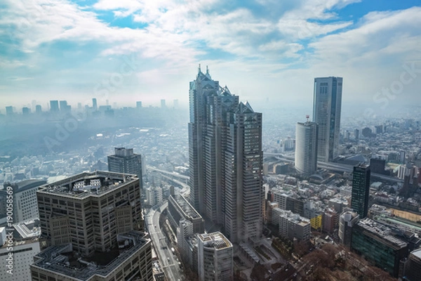 Fototapeta 東京・新宿・都庁より・霧