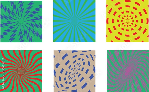 Obraz Abstract Colorful Optical Illusion Background Set.