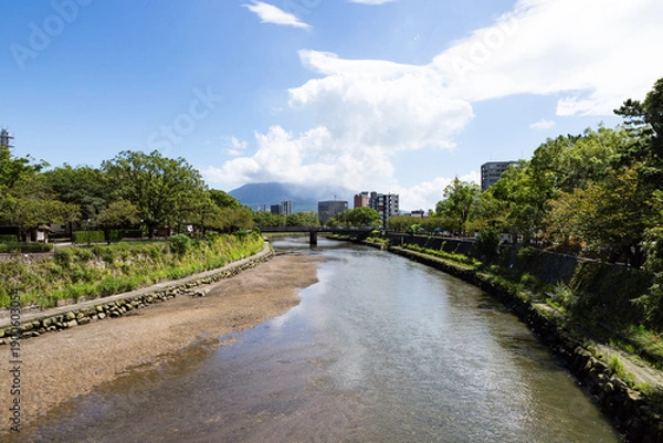 Obraz 鹿児島市南州橋から見た甲突川