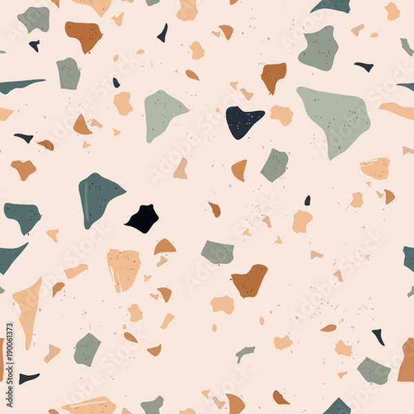 Fototapeta Set of Beautiful Terrazzo Seamless Pattern : Vector Illustration