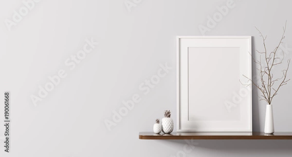 Obraz Półka z plakatem renderowania 3d
