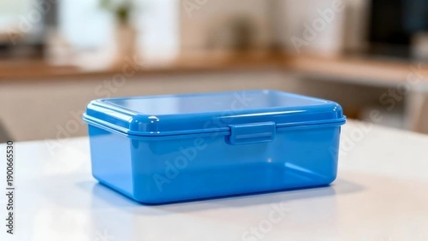 Fototapeta BluePlasticContainerOnCounter