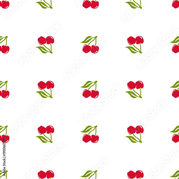 Obraz cherry seamless pattern on white background