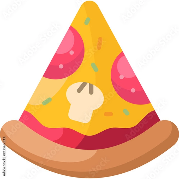 Fototapeta Sliced Pizza Flat Icon