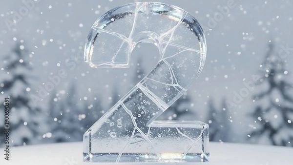 Obraz Frozen number two with winter background