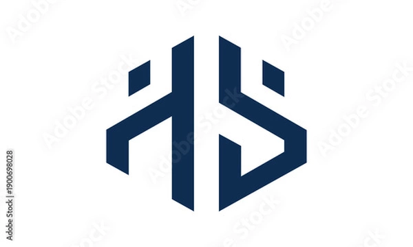 Obraz hs monogram icon vector logo illustration