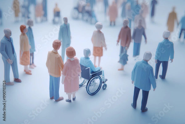 Obraz 車椅子の人も自然に溶け込む温かなコミュニティの集い
