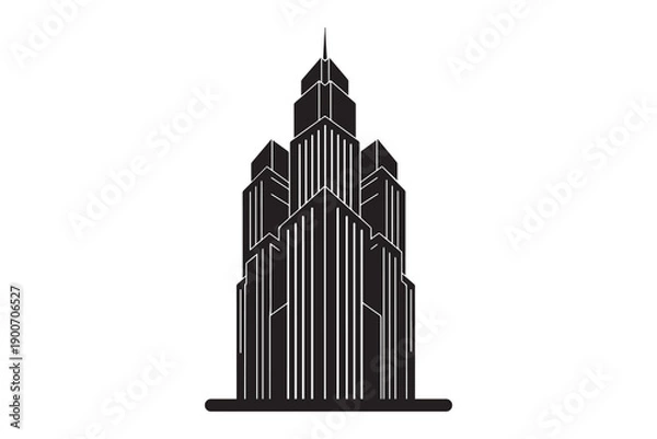 Obraz Building icon silhouette with white background