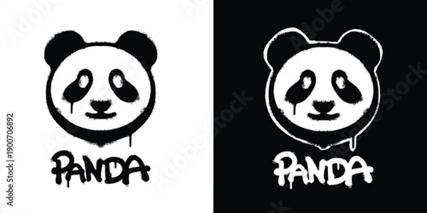 Obraz Graffiti panda logo vector design