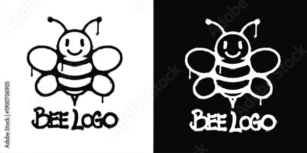 Obraz Graffiti bee logo vector design