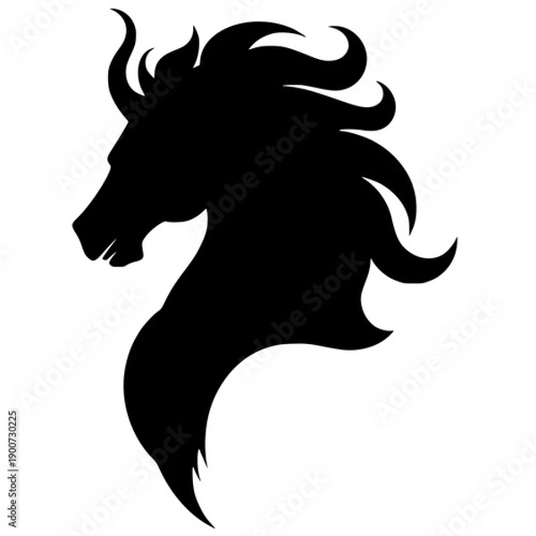 Obraz Devil horse logo silhouette
