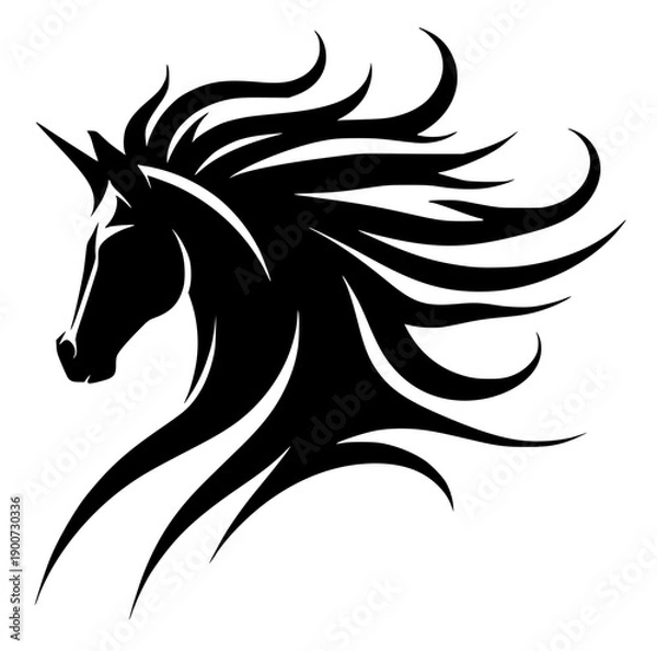 Obraz Devil horse silhouette vector design