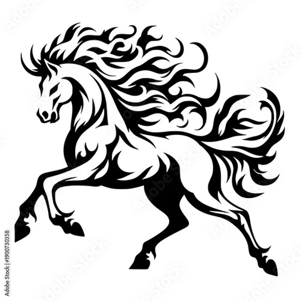 Obraz Devil horse silhouette vector design