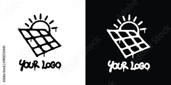 Obraz Graffiti Solar panels logo vector design