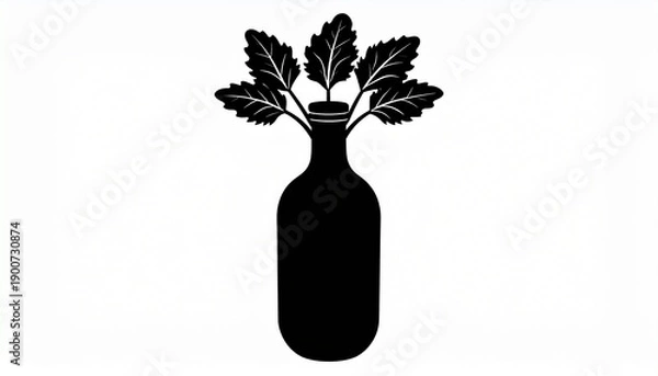 Fototapeta Beet bottle silhouette vector
