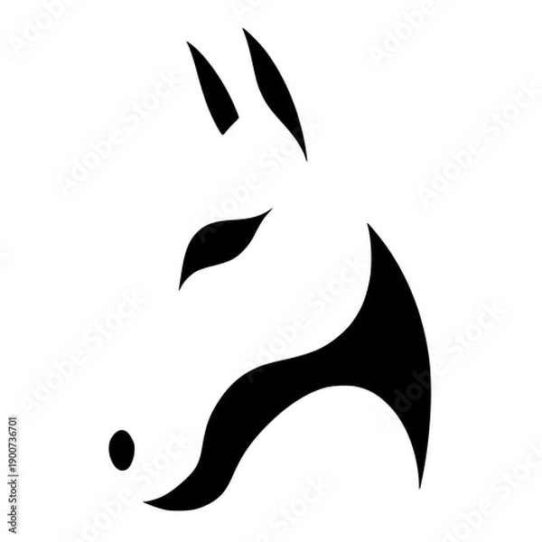 Obraz Simple horse head silhouette design
