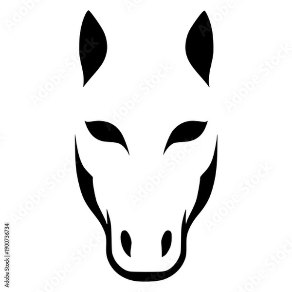 Obraz Simple horse head silhouette design