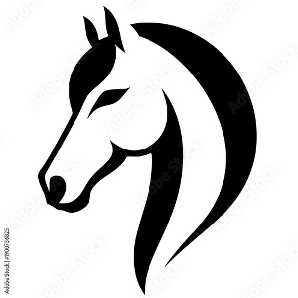 Obraz Simple horse head silhouette design