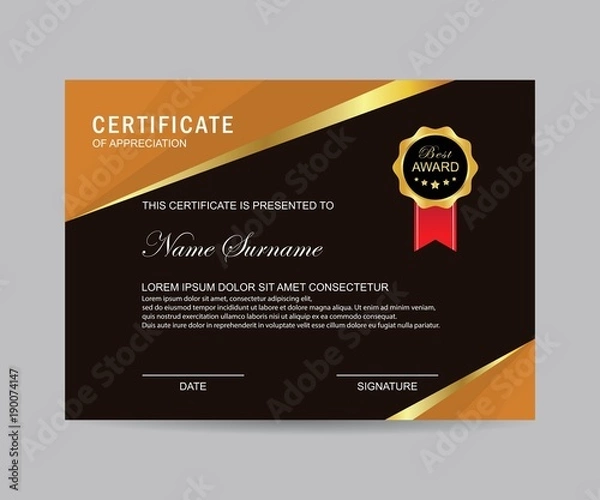 Fototapeta Certificate