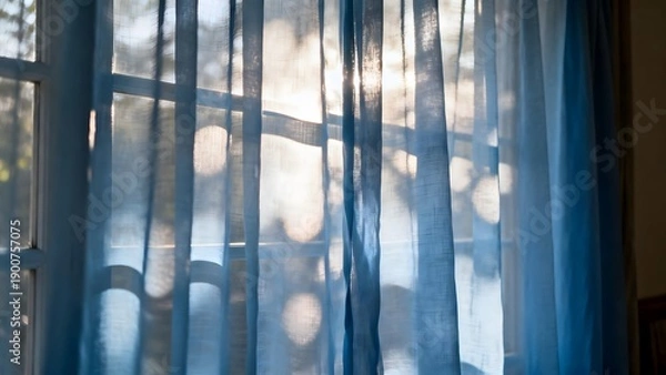 Obraz SunlitBlueWindowCurtains