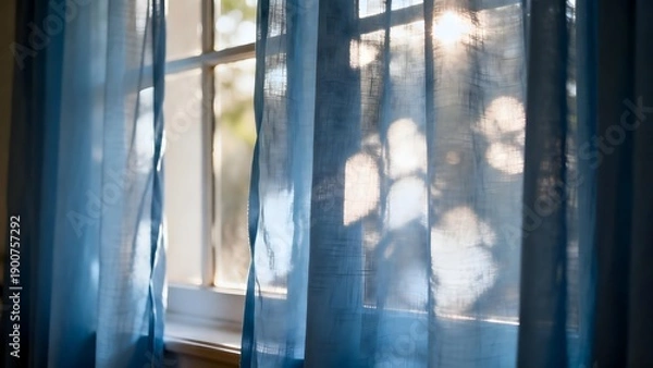 Obraz BlueCurtainsWindowSunlight