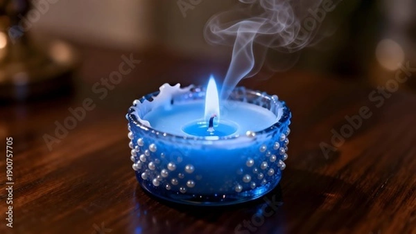 Obraz BurningBluePearlCandle