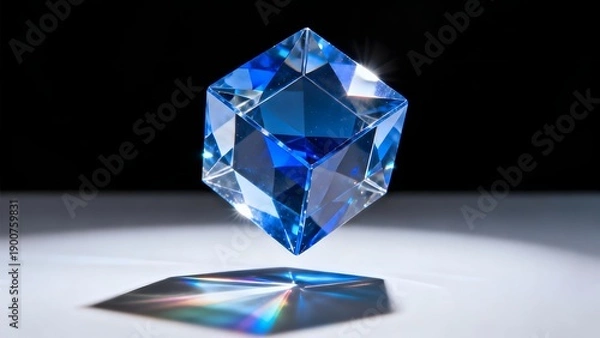 Obraz FloatingBlueCrystalCube