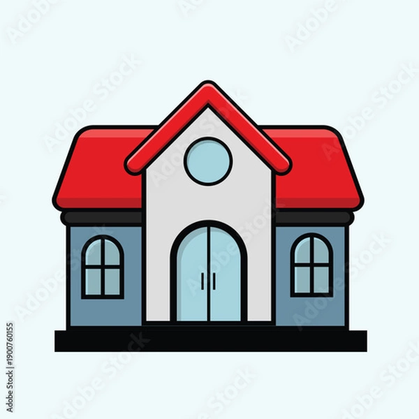 Obraz house building cartoon vector icon illustration