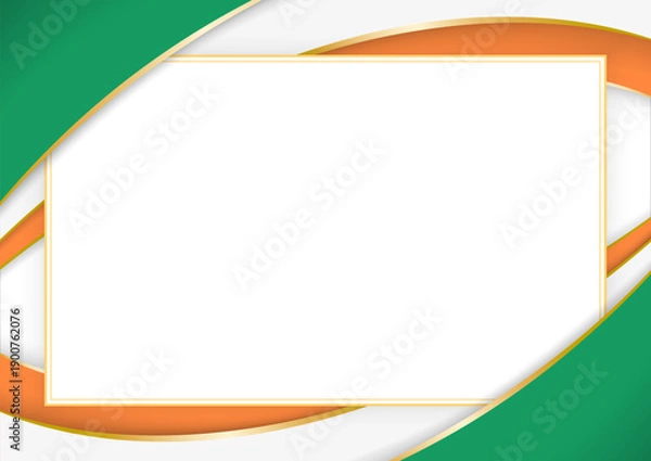 Fototapeta horizontal frame and border with Irish flag