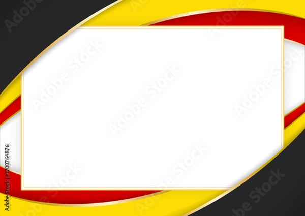 Fototapeta horizontal frame and border with Ugandan flag