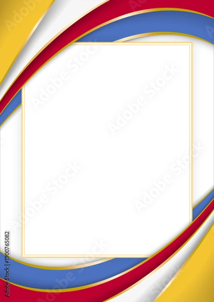 Fototapeta vertical frame and border with Comorian flag