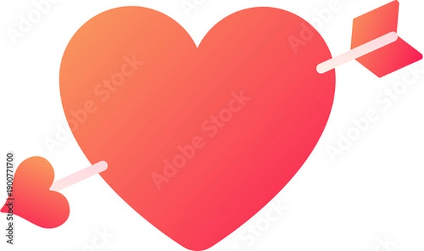 Obraz Gradient Heart with Arrow Icon