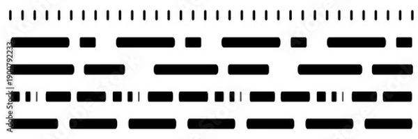 Obraz Straight dash line set. Pencil borders design