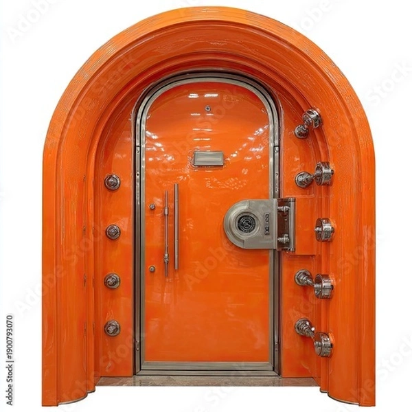 Obraz Bright orange arched vault door