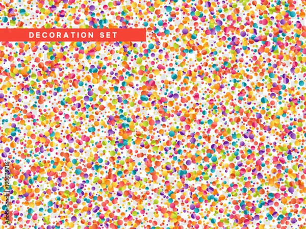Fototapeta Colorful confetti isolated with transparent background. Vector illustration