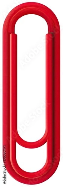 Obraz Red paper clip on white
