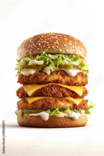 Obraz a chicken burger with cheese