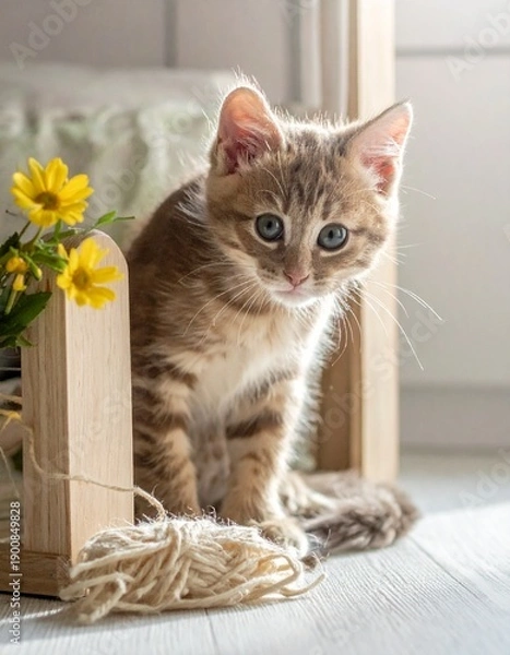 Obraz Chat domestique dans la maison.