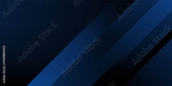 Obraz Banner background blue and black ,blue gradient.slash shape.vector.